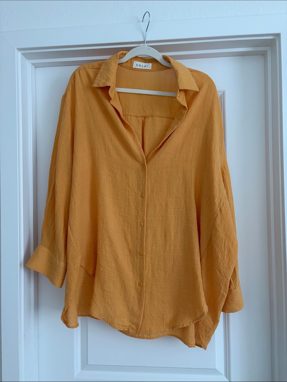 Orange Mustard Button-Front Women's Shirt